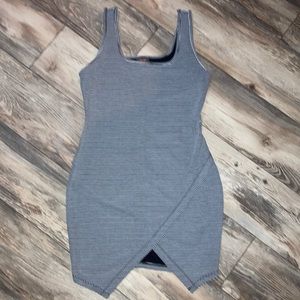 SoSik Black and White Microstripe Mini Dress Size L